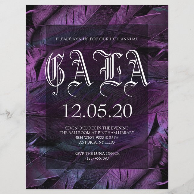Volante Fiesta de la Gala de beneficios de Año nue (Frente)