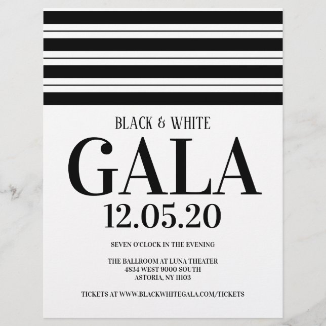 Volante Fiesta de la Gala de beneficios en blanco  (Frente)