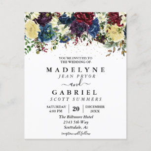 Volante Floral Acuarela para Boda de Invierno en N