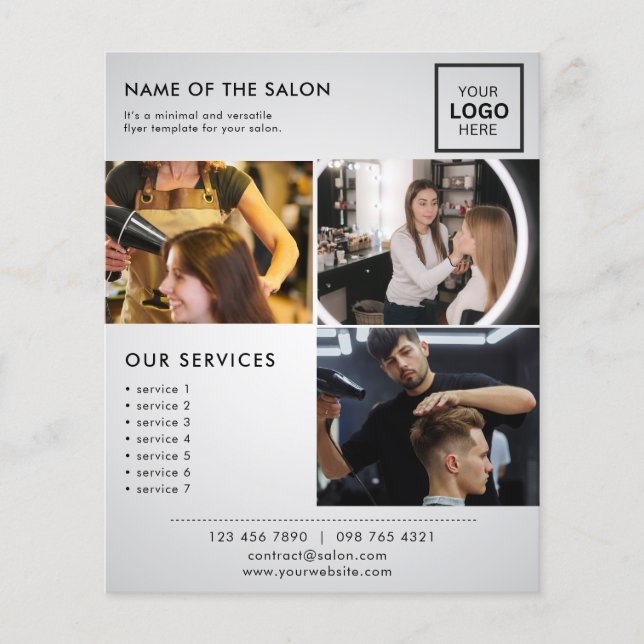 Volante fotográfico blanco oscuro de marketing par (Frente)