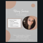 Volante fotográfico del Servicio de Notario Públic<br><div class="desc">Volantes modernos para notarios de servicios públicos con formas geométricas</div>