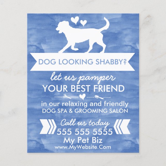 Volante Grooming de perros Personalizados blancos  (Frente)