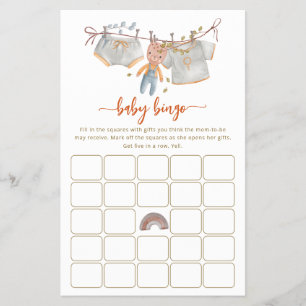 Volante mínimo de juego de bingo de Boho Baby Show