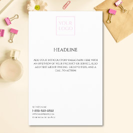 Volante mínimo para marketing comercial en blanco