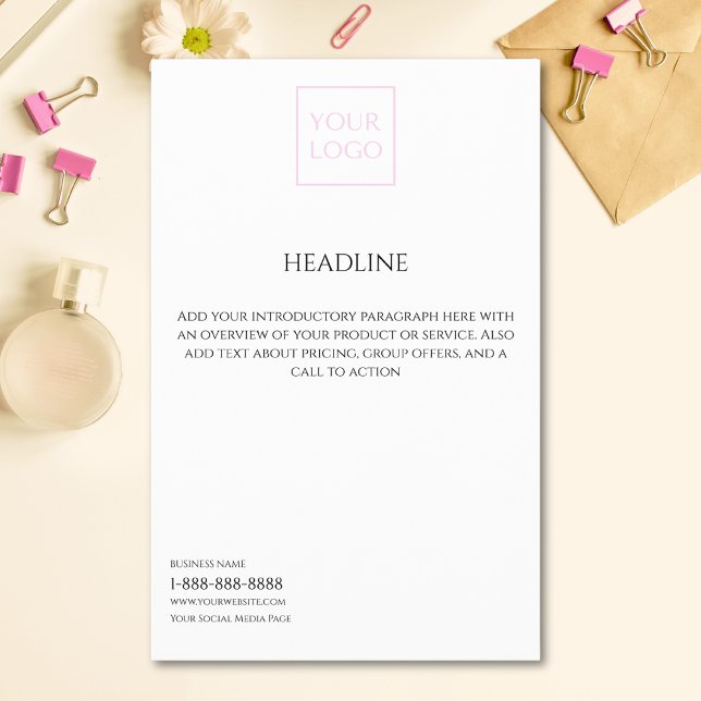 Volante mínimo para marketing comercial en blanco (Subido por el creador)