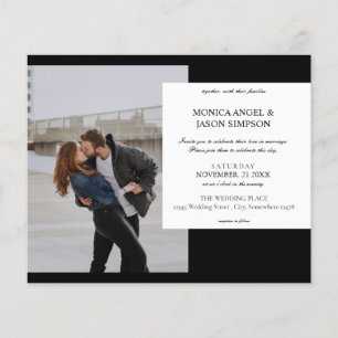 Volante moderno de boda elegante con foto de presu