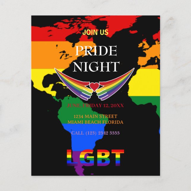 Volante nocturno del Orgullo LGBT (Frente)