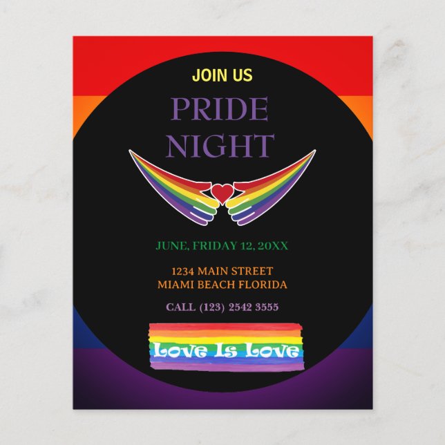 Volante nocturno del Orgullo LGBT (Frente)
