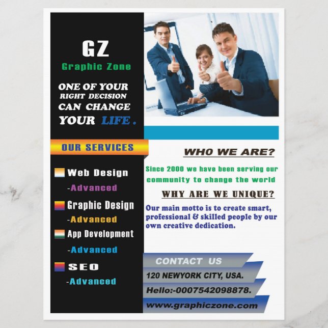 Volante oficial para el negocio de TI (Frente)