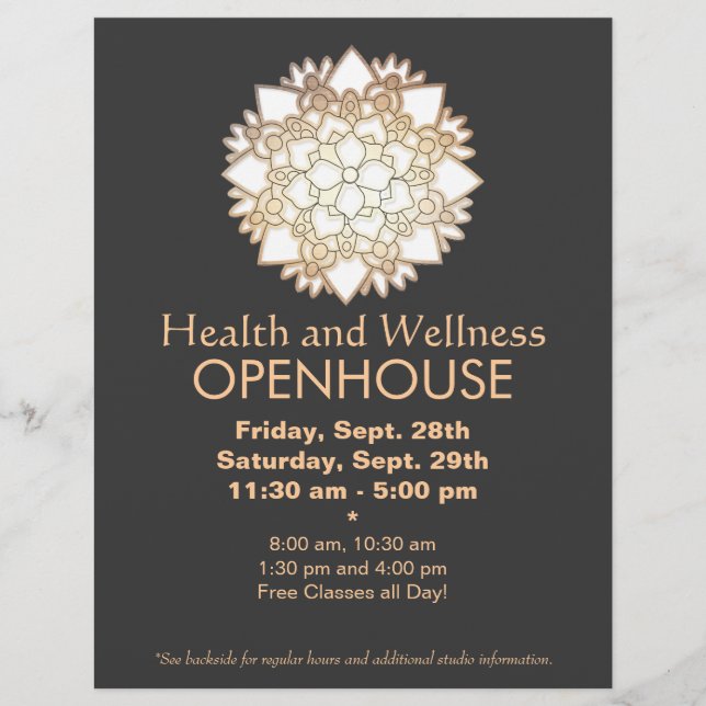 Volante para las artes curativas de Lotus White Le (Frente)