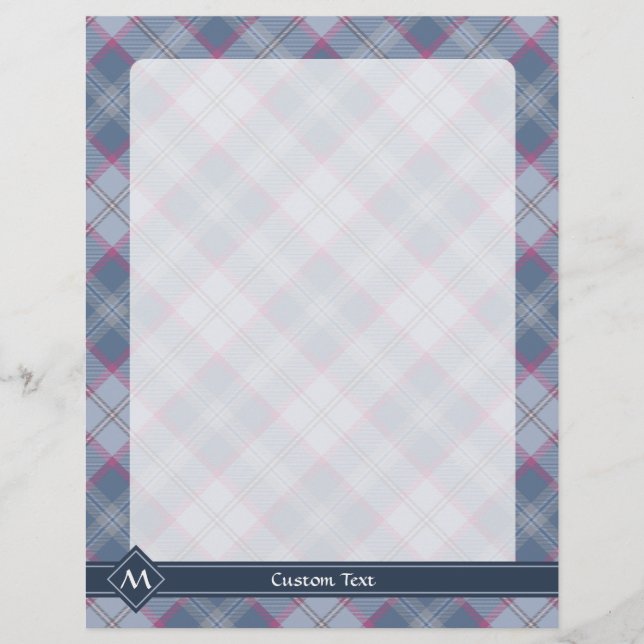 Volante Pastel Azul y Tartán Rosa (Frente)