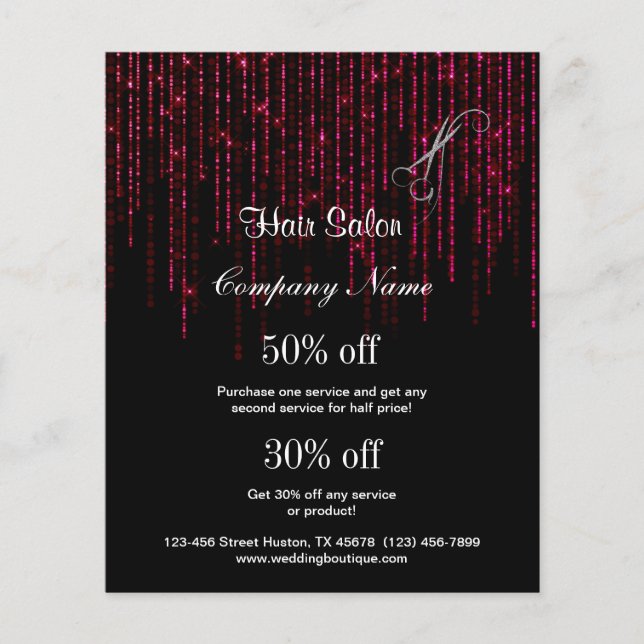 Volante personalizado de la peluquería (Frente)