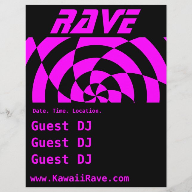 Volante personalizado de Op Art Rave (Frente)