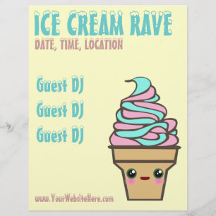 Volante personalizado de rave de helado