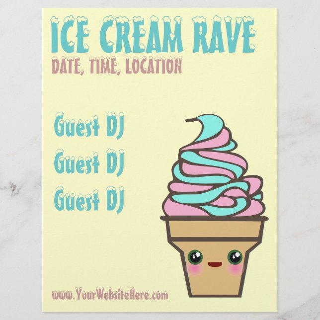 Volante personalizado de rave de helado (Frente)