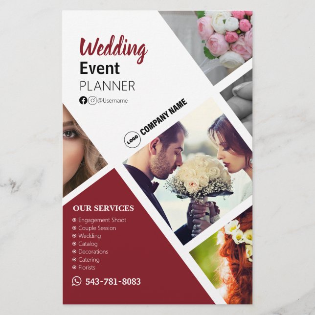 Volante Personalizado del planificador de eventos  (Frente)