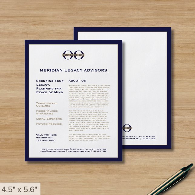 Volante promocional azul marino y oro (Subido por el creador)