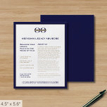 Volante promocional con logotipo<br><div class="desc">Una sencilla plantilla personalizado de volante de negocios azul marino y oro en un estilo minimalista moderno que se puede actualizar fácilmente con el logotipo de su empresa, los detalles de contacto y el texto del folleto personalizado. Ideal para productos de marketing, servicios, promociones, precios de eventos y más. Perfecto...</div>