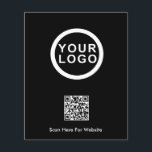 Volante promocional de código QR con logotipo come<br><div class="desc">Volante promocional de código QR con logotipo comercial | Negro. Añada el logotipo de su personalizado,  el código QR y el texto opcional a este folleto promocional. Perfecto para promocionar productos,  servicios y eventos especiales.</div>