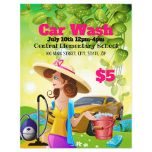 Volante promocional de lavado de coches