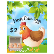 Volante promocional de marca de huevos de granja f