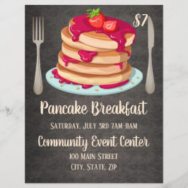 Volante promocional del desayuno con crepes