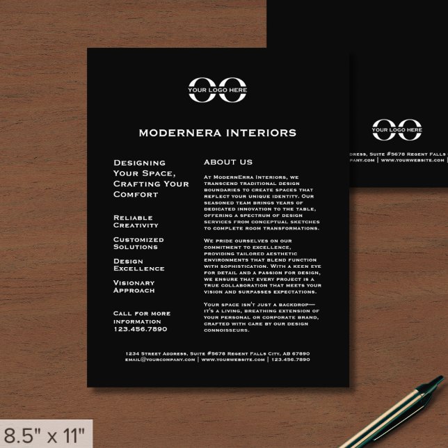 Volante promocional negro con logotipo (Subido por el creador)