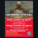 Volante publicitario de clases de natación<br><div class="desc">Volantes De Publicidad De Lecciones De Natación Y Natación Por La Tienda De Tarjetas De Negocios.</div>
