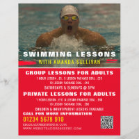 Volante publicitario de clases de natación