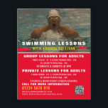 Volante publicitario de clases de natación<br><div class="desc">Volantes De Publicidad De Lecciones De Natación Y Natación Por La Tienda De Tarjetas De Negocios.</div>