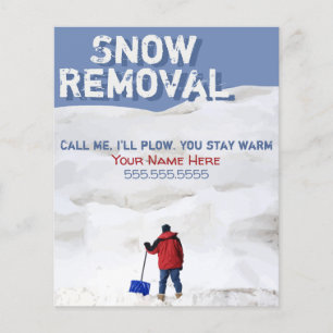 Volante publicitario de eliminación de nieve.Palie