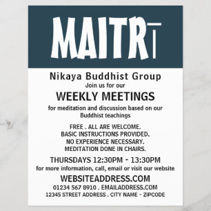 Volante publicitario de grupo budista moderno en n