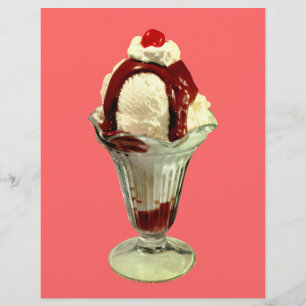 Volante Retro de Helado de Sundae con Salsa de Cho