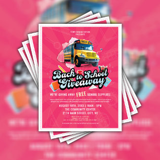 Volante Rosa de Regreso a la Escuela Sorteo Autobú
