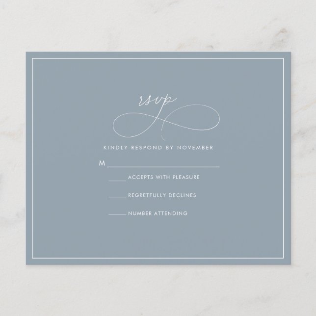 Volante RSVP Azul Dusty de Presupuesto (Frente)