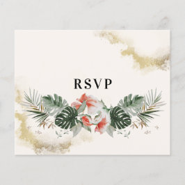 Volante RSVP de Boda de Palm Tropical Presupuestar