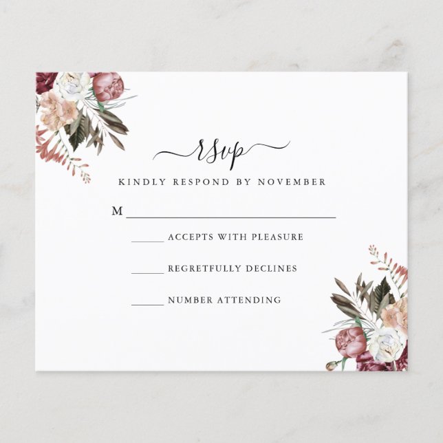 Volante RSVP Rosa de Dusty Presupuestario (Frente)