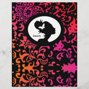 Volante Salón Silueta de Mujer Mariposa Colorido