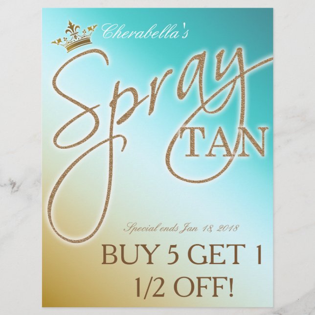 Volante Spray Tan Gold Purpurina Crown (Frente)