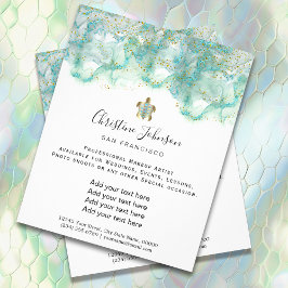 Volante verde azulado de tortugas de mar