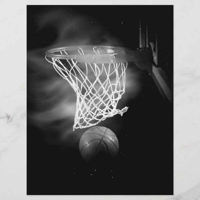 Volantes de baloncesto en blanco y negro (Frente)