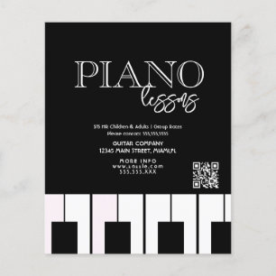 Volantes de Clases de Piano para Adultos Niños Neg