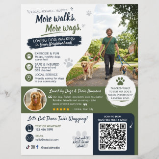 Volantes de código QR para negocios de paseo de pe