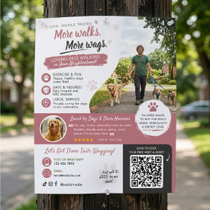 Volantes de código QR para negocios de paseo de pe