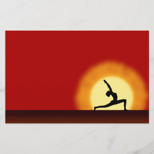Volantes de estudio de yoga con silueta de postura
