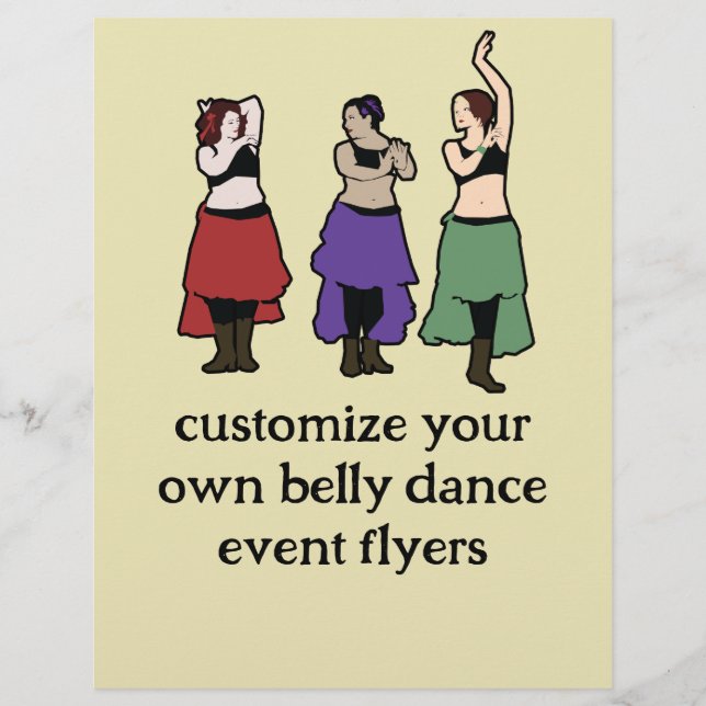 Volantes de eventos de danza del vientre personali (Frente)