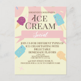 Volantes de Invitación Social de Cono de Helado Am