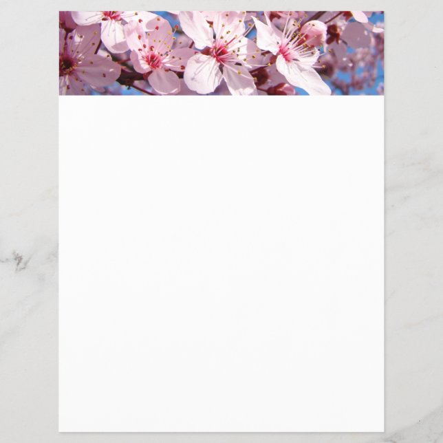 Volantes de papel de primavera Flores de árbol ros (Frente)