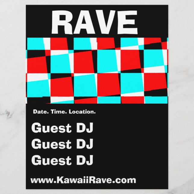 Volantes de Rave personalizados Cuadros Funky (Frente)