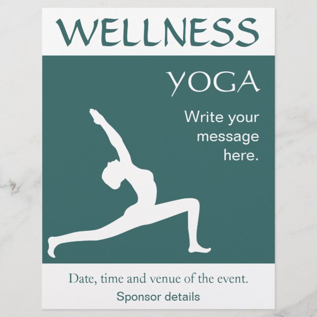 Volantes de Sombra Blanca de Postura de Yoga Azul  (Frente)